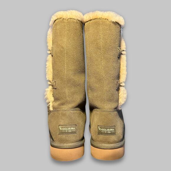 Koolaburra by UGG Women’s Button Tall Suede Shearling Boots - Size 9 - Picture 4 of 6